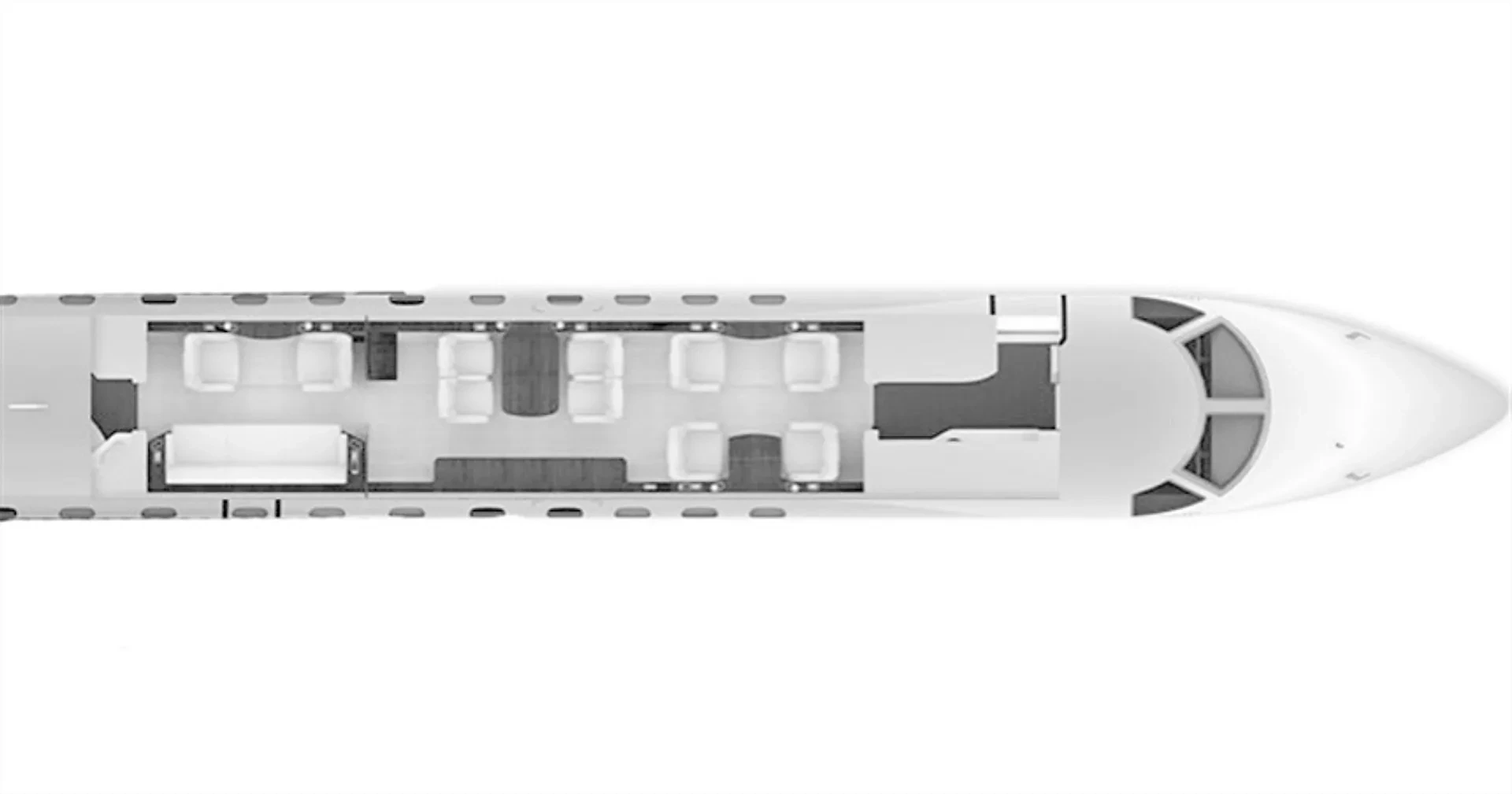 Kabinlayout för Embraer Legacy 600