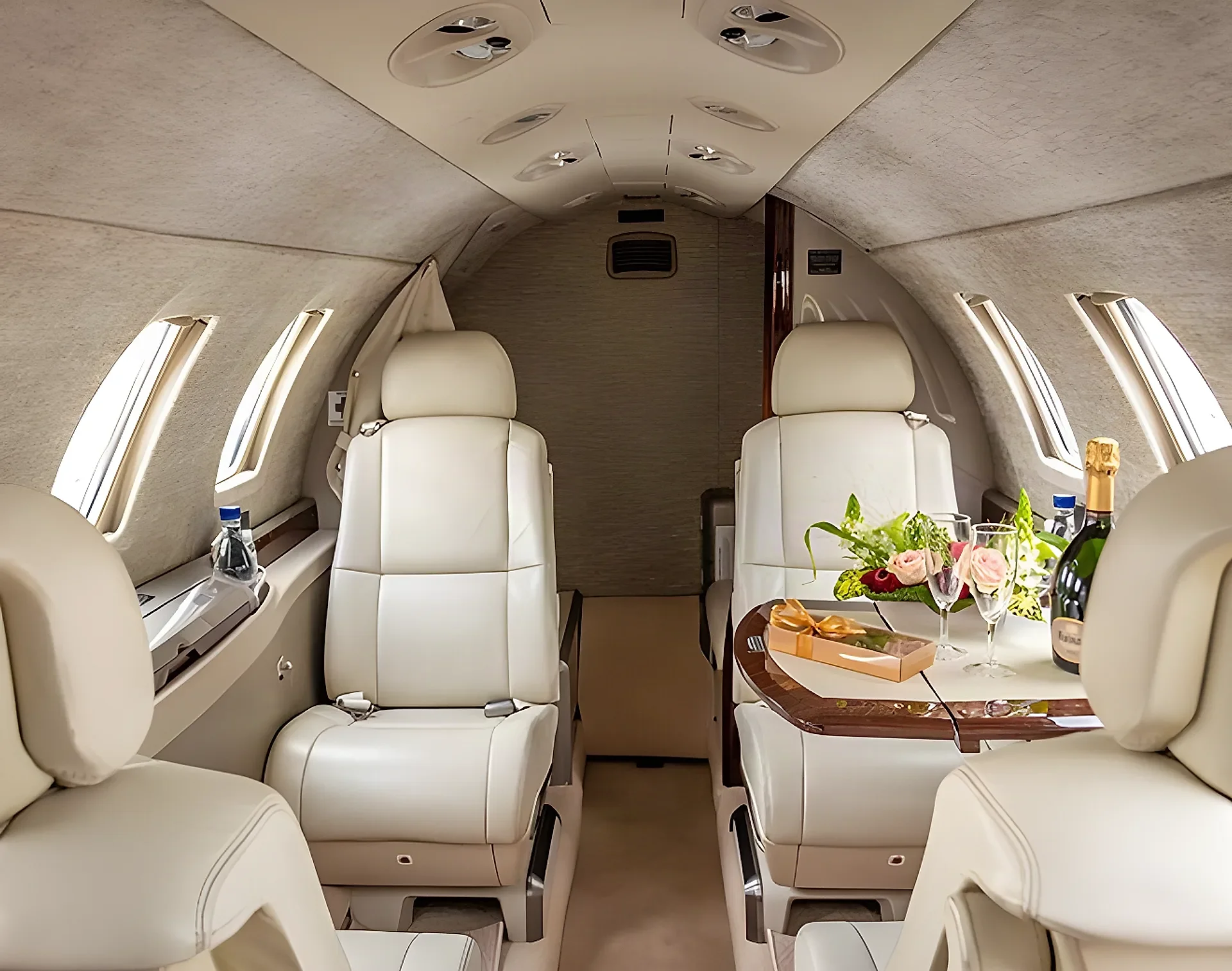 Servering ombord på privatjet